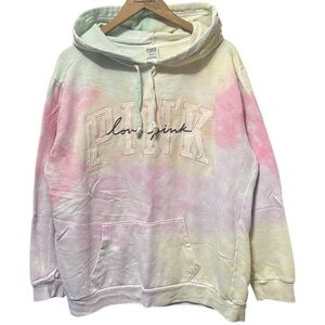 Victoria’s Secret multicolor colorful tie-dye pink love pink sweatshirt hoodie